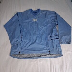 Thrashed VTG UNC North Carolina Nike‎  Windbreaker Pullover Sz Lg Center Swoosh